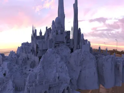 Fortress Palace in the desert 3D model