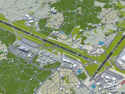 Malta International Airport 10km Low-poly 3D model