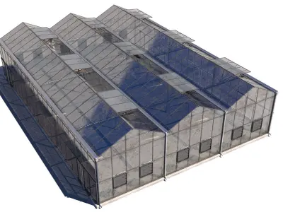 Greenhouse with two windows Low-poly 3D model