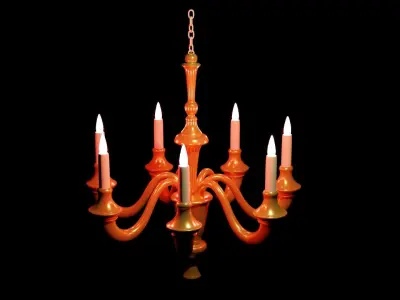  Chandelier lamp 3D model in blender Low-poly 3D model