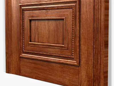 Door0059 wooden door on wall 3D model