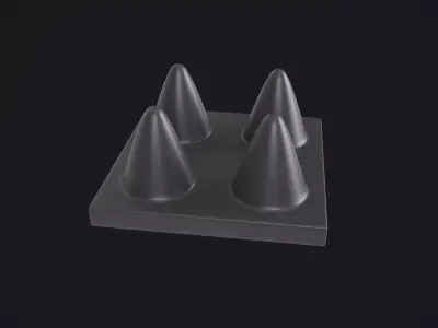 Grey Floor Spike Trap 3D model
