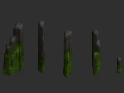 Rock 04 - Moss 2 Low-poly 3D model