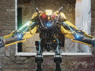 Futuristic Robot Photorealistic Character blender 3D model 3D model