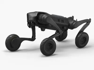  Autonomous Patrol Robot Dog Black Rigged 