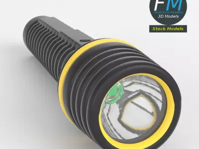 Torchlight flashlight with accents 3D model
