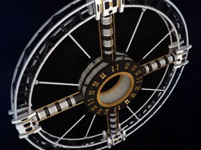 Space station torus sci-fi 3D model