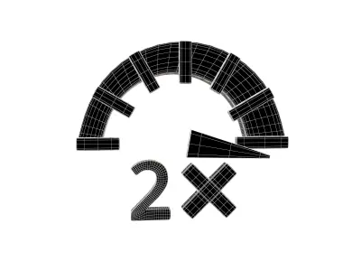 Speed 2 Symbol v1 003 Low-poly 3D model