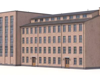 Residential Building 2 PBR Low-poly 3D model