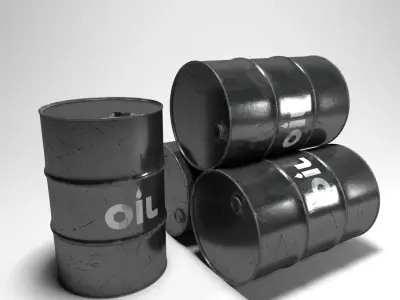 Damage Black Barrel Low-poly 3D model