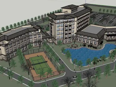 vacation spot-Resort-Fashion Leisure Hotel-0222 3D model