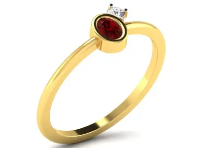 Light Weight Yellow Gold Diamond Ring DR-5905 3D print model