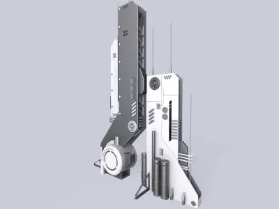 Futuristic building Low-poly 3D model 5