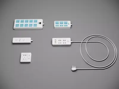 extension socket Low-poly 3D model