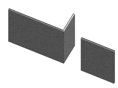Z profile horizontal Louvers corner type Revit Parametric family 3D model