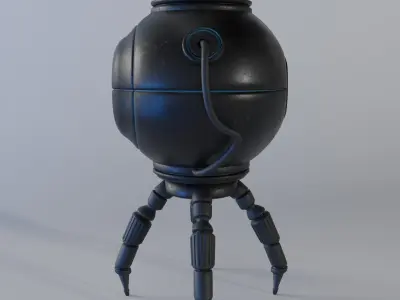 SciFi Robot Low-poly 3D model