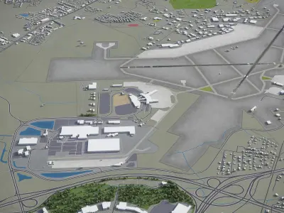 Charleston - International Airport - CHS Low-poly 3D model