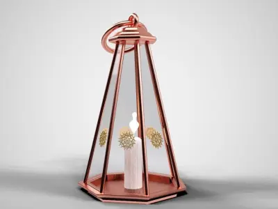 Heptagon Lantern Low-poly 3D model