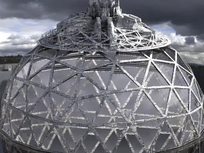 SciFi City Dome Array Base 2  3D model