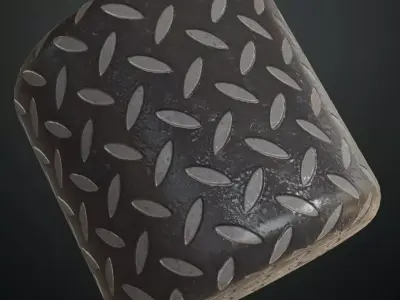 Dirty Realistic Metal Treadplate PBR Seamless Texture