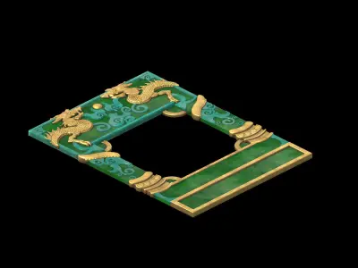 the main city - the city gate - ground relief 02 3D model