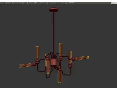 INDUSTRIAL ANGLED TANGLE CHANDELIER Low-poly 3D model