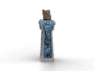 pedestal stone Low-poly 3D model