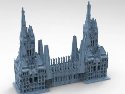 Tudor Castle Fantasy castle Walls 3D model