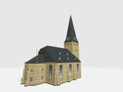 Germany Hattingen Sankt Georgs Kirche lowpoly 3d Model Low-poly 3D model