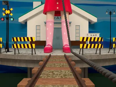 Squid Game season 3 Jump rope game scene 3D model