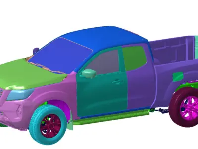 Nissan Navara 7AT 2021 Vehicle 3d scan model STL Format 3D model