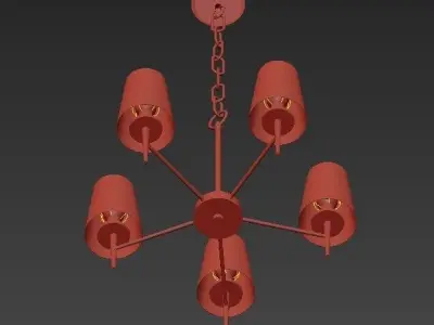 Chandelier with four lamps 3D model