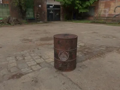 Rusty Barrel Oil Style Low-poly 3D model