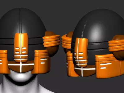helmet high poly sculpt 3d printable ver 9 3D model 3D model