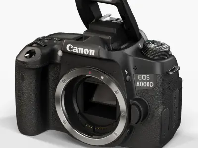 Canon EOS 8000D DSLR camera Low-poly 3D model