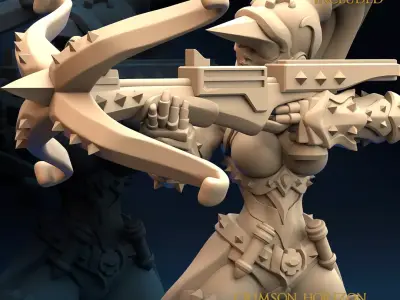 Crossbow Archer Crimson Horizon Executioner E Nude and Normal 3D print model