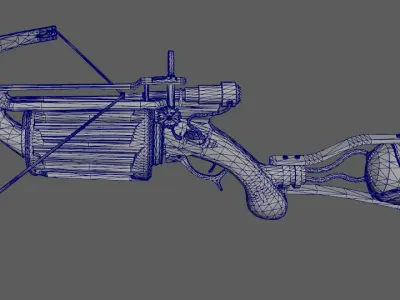 Crossbow revolver Low-poly 3D model