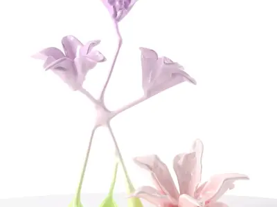 Ceramic flowers sculpture 3D model