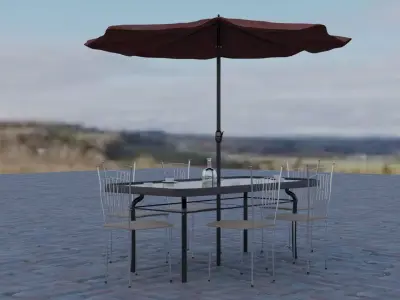 3d model of a stalik with an umbrella 3D model