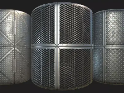 Seamless tillable customizable PBR metal floors Texture