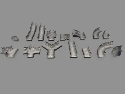 Modular Underground Mine Tunnels PBR Low Poly Low-poly 3D model