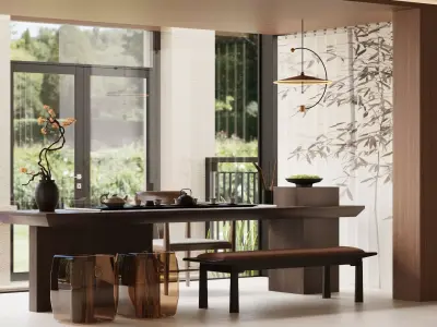 Living room tea room 3D model