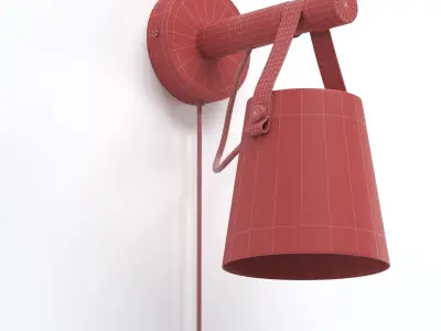 Leather wall lamp 3D model