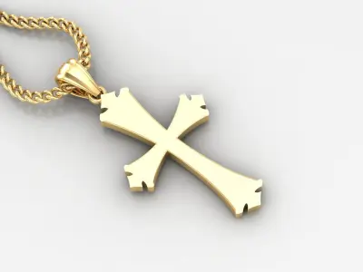 Light Gold 18K Cross Pendant 1CP008 3D print model