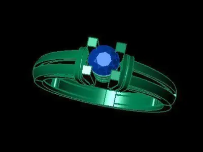 Single Diamond Wedding Ring For Women 3D print model