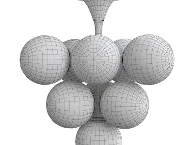 Mid Century Tulipan Chandelier Low-poly 3D model