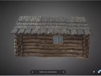 Old cottage Low-poly 3D model