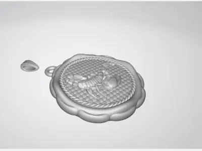 SCORPIO ZODIAC SIGN GOLD NECKLACE DESIGN 3D print model