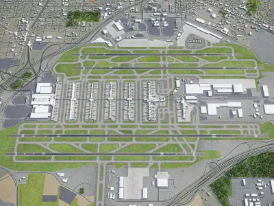 Atlanta Hartsfield - Jackson Atlanta International Airport - ATL Low-poly 3D model