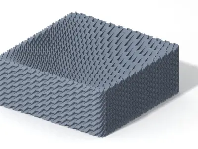 square plastic dish 3D print model